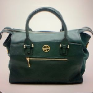 Segolene en Cuir Minna Emerald Green Satchel